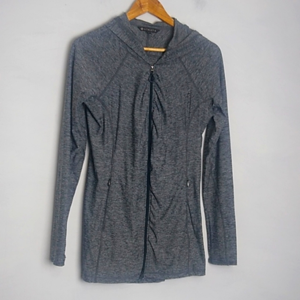 Athleta Gray Hooded Jacket